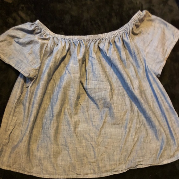 Off the shoulder denim top - Picture 2 of 4